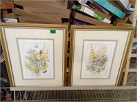 Pair Of Framed and Matted Wild FlowersvW/