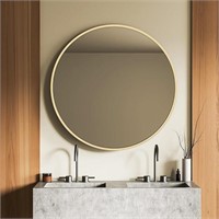 Tones 24'' Round Wall-Mounted Mirror - Gold