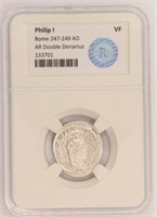 Philip I AR Double Denarius Ancient Roman Coin