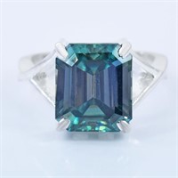 APPR $5700 Moissanite Ring 6.15 Ct 925 Silver