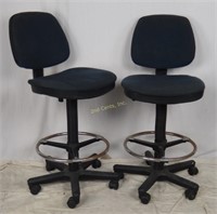 2 Padded Tall Counter Bar Stool Chairs