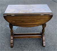 Small Drop-Leaf Oval Side Table