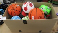 Box Lot of Assorted Sports Balls