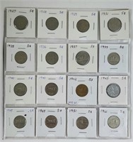 1927 to 1961 5 Cents Set