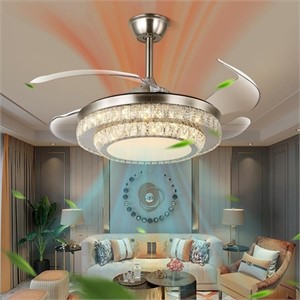 42'' Crystal Chandelier Ceiling Fan w/ Light