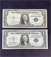 (2) 1935 BLUE SEAL $1 DOLLAR BILLS