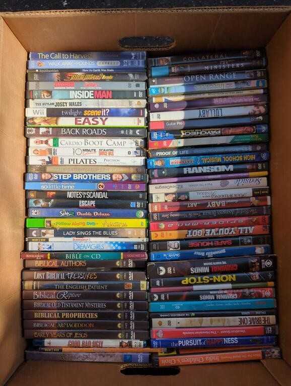 Banana box of DVDs