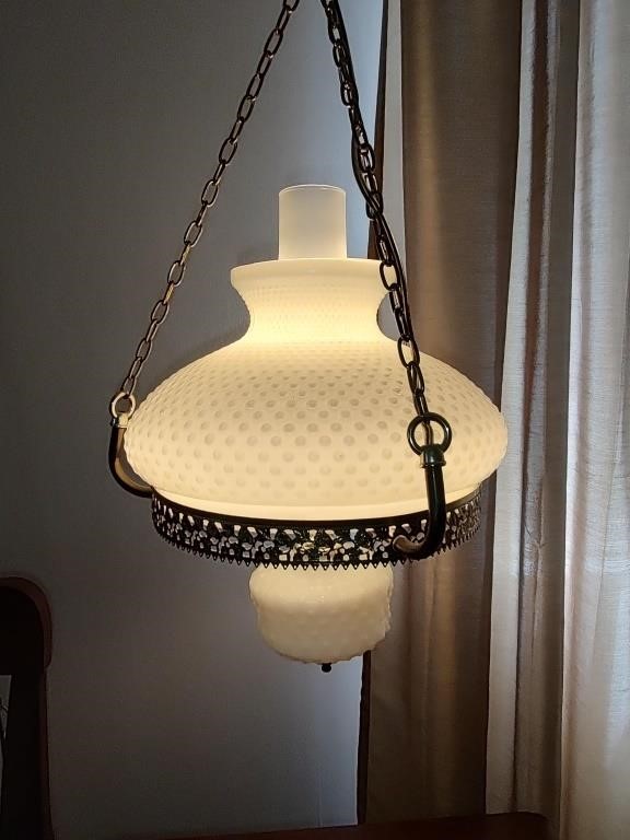 Hobnail Glass Hanging Light