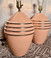 Vintage Peach Lamps Pair