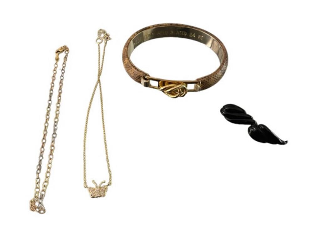 Earrings & 24kt Gold Plated Bracelet