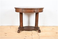 Antique Oval Mahogany Single Drawer Library Table