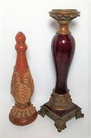 Tall Ceramic Finial & Candle Stand