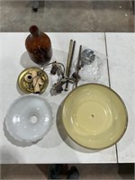 Light Fixture/2 Globes/Brown Jug