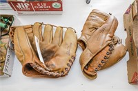 (2) Vintage Baseball Gloves - (1) Nokona and