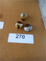 3 ASSORTED RING ONE STERLING SILVER .66 TROY OZS