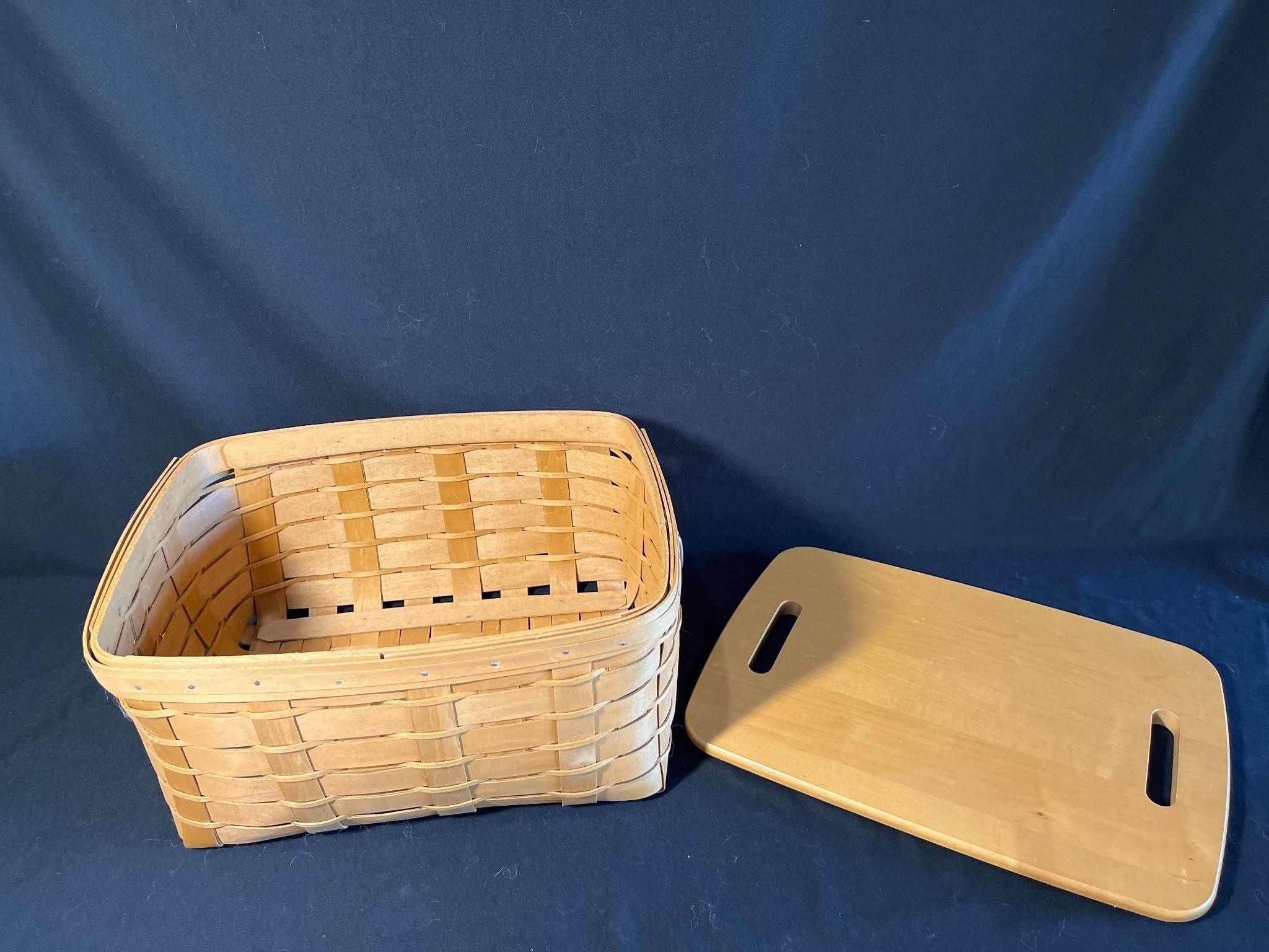 Longaberger Handmade basket with lid.