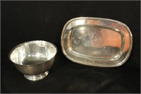 2pc Sterling Tray & Footed Gorham Bow #41659