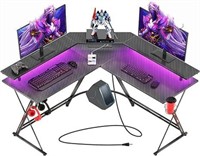 LED Gaming Desk with Power Outlets