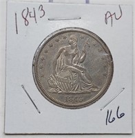 1843 Half Dollar AU
