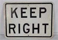 Keep Right Metal Street Sign