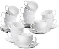BTaT- White Tea Cups & Saucers  Set of 24  16oz