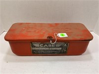 CASE TRACTOR TOOL BOX WITH EAGLE ON GLOBE TAG