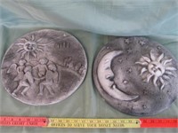 2pc Comanche Pottery Texas Sun & Moon Plaque