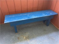 Heavy Wood Blue Bench