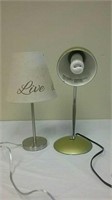 Two Table Top Lamps Working 15"H