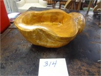 HAND CRAFTED 1 PIECE BURL WOOD BOWL