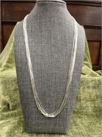 Sterling Polished Liquid Multi-Strand Necklace