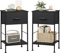 WLIVE Nightstand Set of 2, Fabric Drawer, 25H