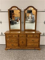 9 DRAWER DRESSER WITH TWO MIRRORS