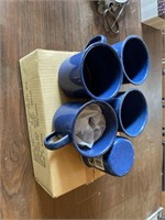 18 oz enamel mugs blue 10 total plus 1 odd one