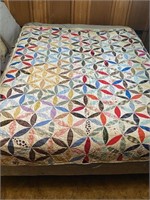 Vintage Full Size Hand Stitched Quilt