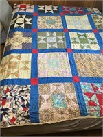 Vintage Full Size Hand Stitched Quilt