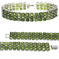 Natural Unheated  Chrome Diopside Bracelet