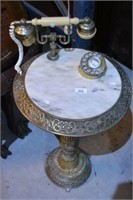 Vintage telephone table with built-in phone,
