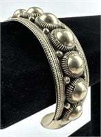 925 Sterling Silver Siam Ornate Cuff Bracelet