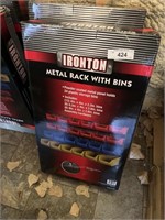 IRONTON METAL RACK W/24 PLASTICK  BINS-NEW