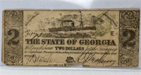 1864 State of Georgia, Confederate $2 Bill