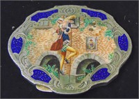 Silver-Enameled Compact.