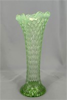 Diamond Point 10 1/2" vase - green opal