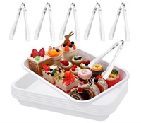 Mumufy 6 Pcs 13.9 x 9.5 x 1.8'in Stackable Tray