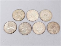 7 - Pre-1965 Silver Washington Quarters