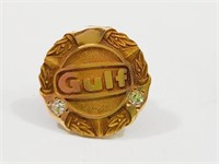 10k Gold Gulf Pin With Diamonds Oil Gas Company