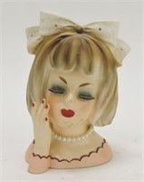 Inarco lady head vase 4 1/2", E-2005, 1964