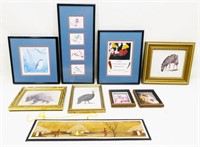 Grouping of Small Framed Nature Wall Art