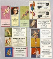 Twelve Vintage Pin Up Advertising Blotters