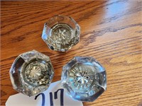 (3) Glass Door Knobs